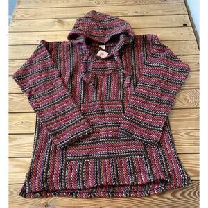 El Paso Saddle Blanket Co Hooded Sweatshirt Size Medium Men’s Red Pullover